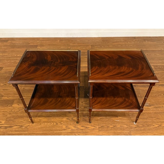 Pair of Mahogany End Tables by Leighton Hall - Showroom Samples For Sale - Image 9 of 12