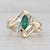 2010s 0.69ctw Marquise Emerald Diamond Ring 14k Yellow Gold Size 6.75 Bypass For Sale - Image 5 of 8