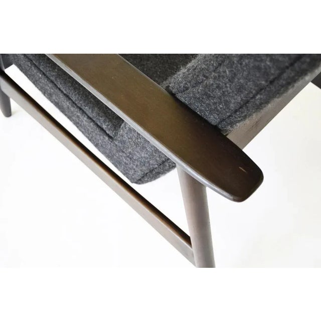 Set of Vintage Dark Brown Oak & Felt Armchairs by Valerija Ema Supermaniene for Vilnius Furniture Factory, 1960s For Sale - Image 6 of 9