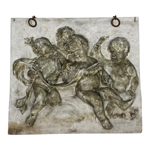 Bas-Relief Artwork of Cherubic Figures C. 1900