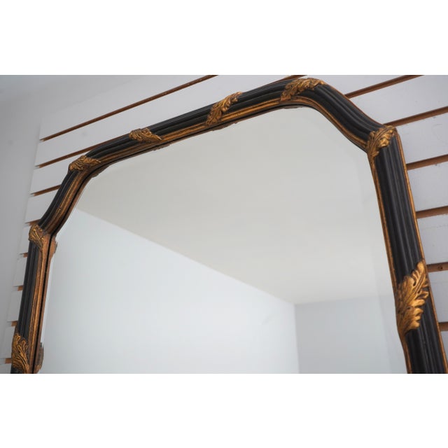 Traditional Labarge Regency Style Black & Gold Wall Mirror For Sale - Image 3 of 10
