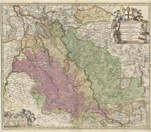 Antique Map of the Rhine Centered on Cologne