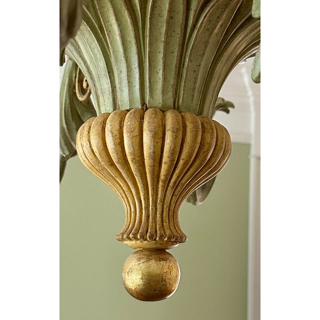 1980s Italian Hand Carved Wood Monkey Chandelier For Sale - Image 4 of 4