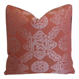 Designer Donghia Asian Omen Medallion Feather/Down Pillow 21" Square For Sale