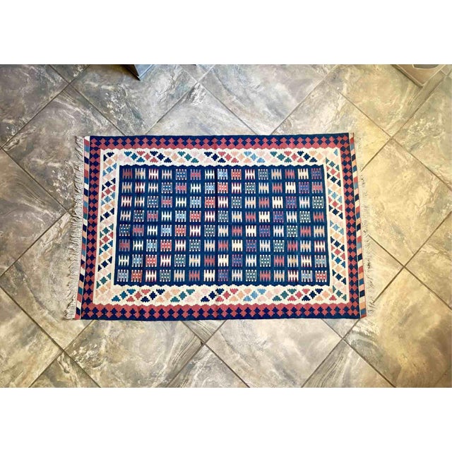 Vintage Wool Kilim Rug with Geometric Comb Pattern, 1970s For Sale - Image 10 of 10