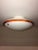 Modern Wall-Ceiling Murano White Glass with Deep-Amber Band Accent. Morisa 35 Ceiling Designed By Carlo Nason For ITRE....