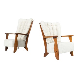 Vintage Madame Lounge Chairs by Guillerme and Chambron for Votre Maison, 1950, Set of 2 For Sale