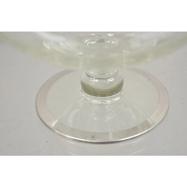 Vintage Art Nouveau Floral Sterling Silver Overlay Glass Footed Water Pitcher For Sale - Image 9 of 12
