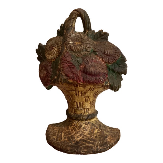 Antique 1920s Bouquet Doorstop For Sale