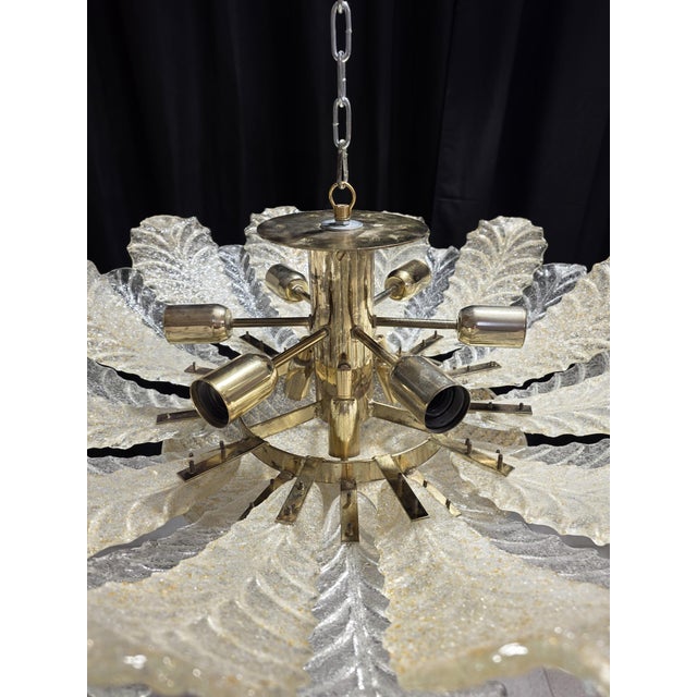 Gold Murano Glass Ceiling Light, 1980s For Sale - Image 8 of 11