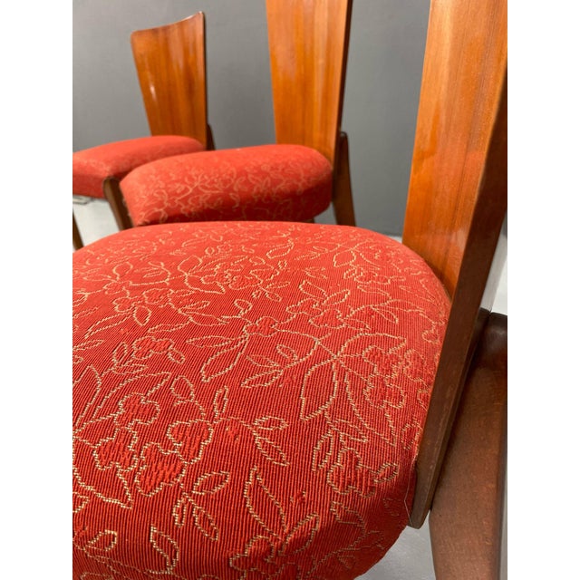 Wood H-214 Chairs in Walnut by Jindřich Halabala, 1950s, Set of 4 For Sale - Image 7 of 18