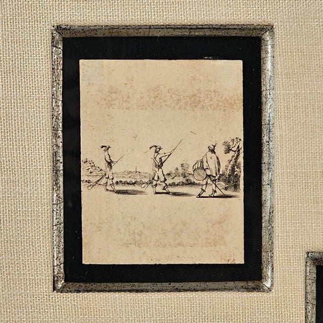 Figurative Three Miniature Drawings Framed as One, Italy Circa 1800 For Sale - Image 3 of 5