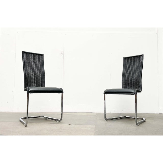 German B25 Gray Cantilever Chairs with Fixed Leather Cushions from Tecta by Tecta and Jean Prouve, Set of 2 For Sale - Image 6 of 18