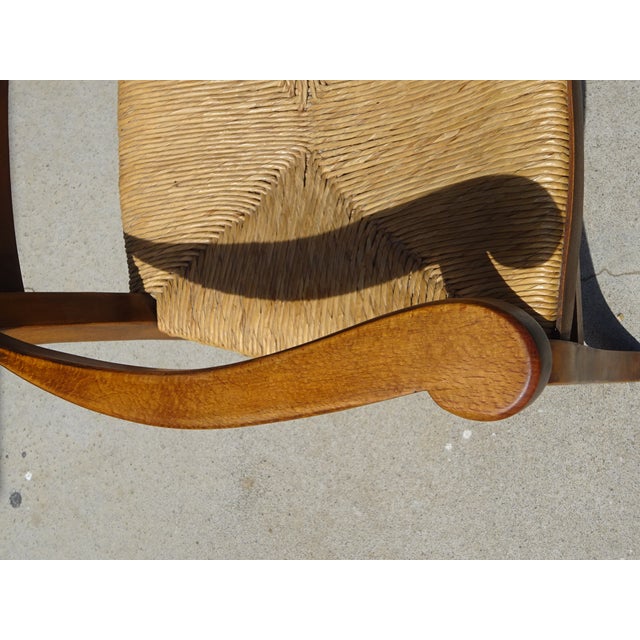 1980s Wood and Straw Grandfather's Armchair, 1980s For Sale - Image 5 of 12