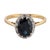 Traditional 1910s Edwardian 1.60 Carat Sapphire Diamond 18k Yellow Gold Platinum Cluster Ring, Size 6 For Sale - Image 3 of 6