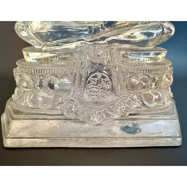 1970s Lucite Buddha Figure on Lotus Throne Pedestal For Sale - Image 10 of 13