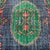 Art Deco Vintage Distressed Turkish Isparta Rug 5'6" X 9'2" Hand-Knotted Wool, Navy Green Red Rose Medallion Art Deco Design For Sale - Image 3 of 9