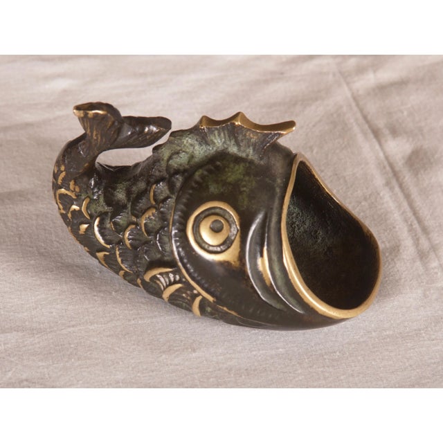 Not Yet Made - Made To Order Fish Brass Ashtray, 1950s For Sale - Image 5 of 6