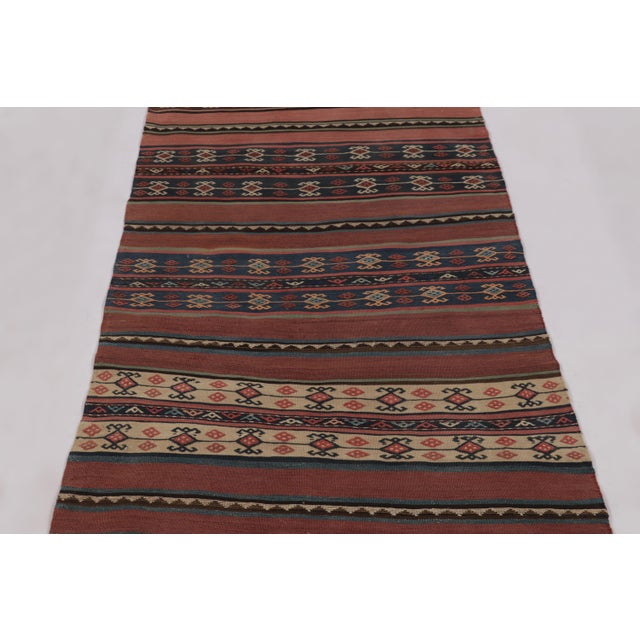 Rug & Kilim Vintage Persian Kilim, Tribal Runner Rug With Ram's Horn Motifs - Rug & Kilim For Sale - Image 4 of 8