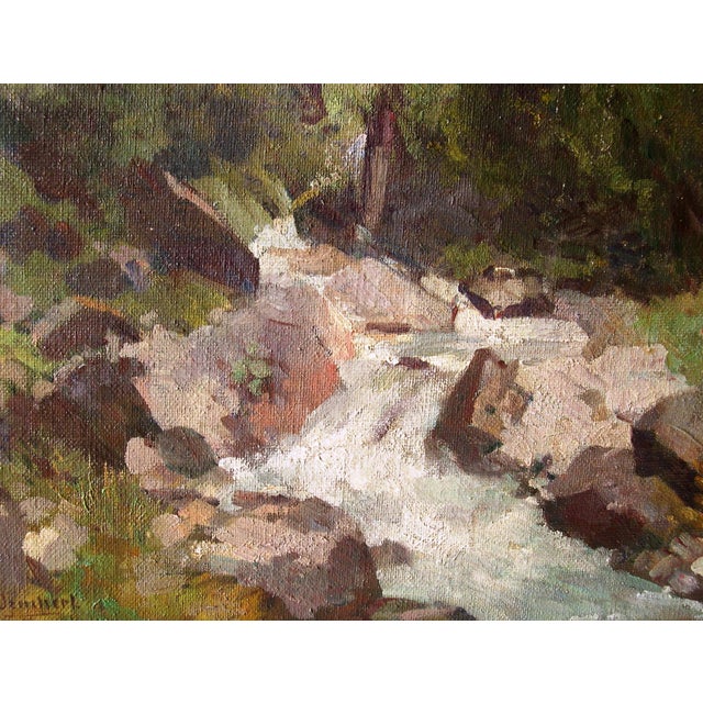 Heinrich Deuchert, Mountain Stream in the Alps, 1900s, Oil Painting on Canvas, Framed For Sale - Image 12 of 15