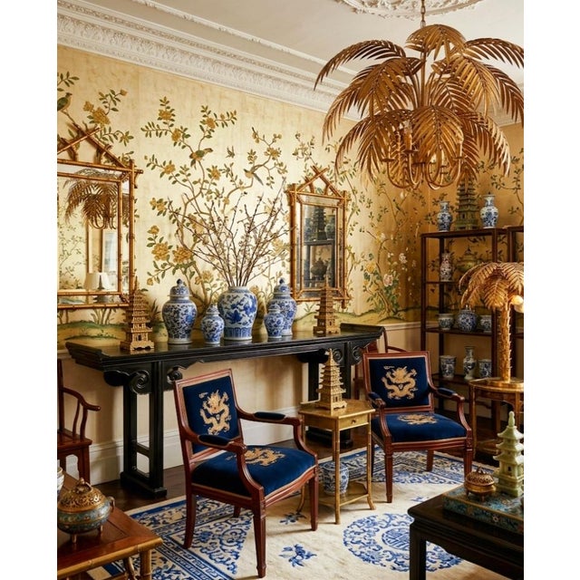 Vintage Chinoiserie Chinese Black Ming Style Extra Long Pagoda Alter Console Table by Maitland Smith For Sale In West Palm - Image 6 of 7