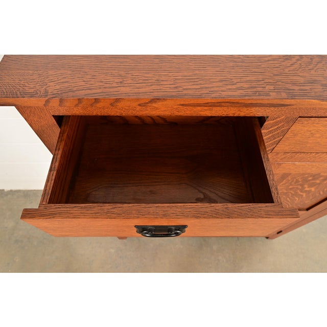 Stickley Style Mission Oak Arts & Crafts Bookcase or Bar Cabinet For Sale In South Bend - Image 6 of 16