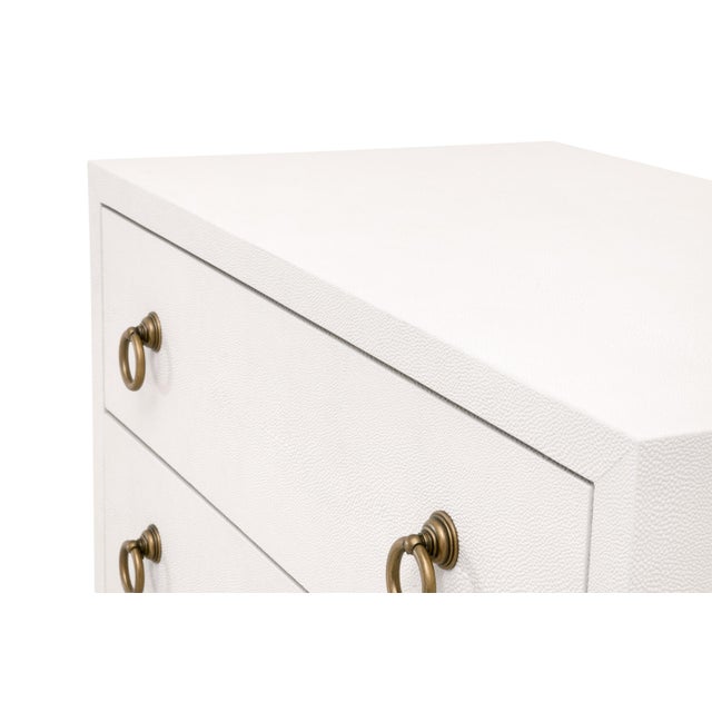 Strand Faux Shagreen 2-Drawer Nightstand, Pearl Shagreen For Sale - Image 10 of 12