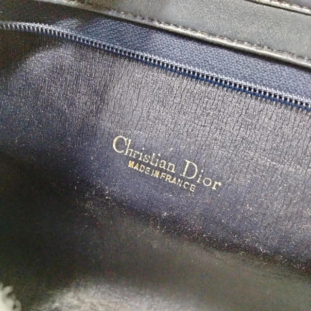 Textile 1980s Vintage Trotter Blue Canvas and Blue Leather Christian Dior Crossbody Bag For Sale - Image 7 of 17