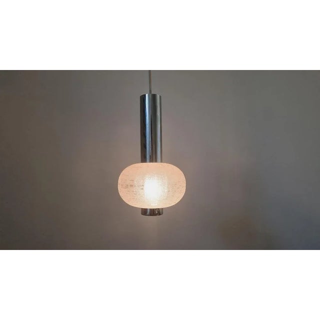 Chrome and Glass Pendants from Sölken Leuchten, Germany, 1970s, Set of 3 For Sale - Image 4 of 11
