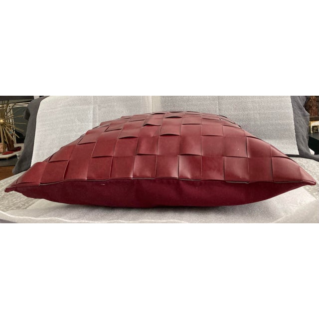Contemporary Vegan Leather Basketweave Euro Cover For Sale - Image 4 of 7