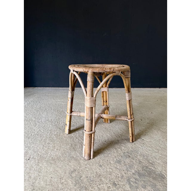 Boho Bamboo Stool Set, Italy, 1960s, Set of 6 For Sale - Image 14 of 18