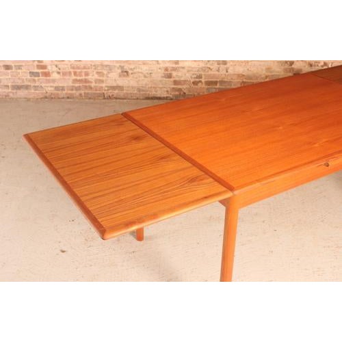 Mid-Century Danish Extending Dining Table in Teak, 1970s For Sale - Image 9 of 11