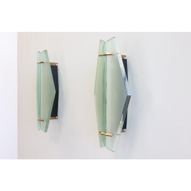 Mid-Century Modern Max Ingrand for Fontana Arte Large Wall Lamps Model 1943, 1960, Set of 2 For Sale - Image 3 of 16