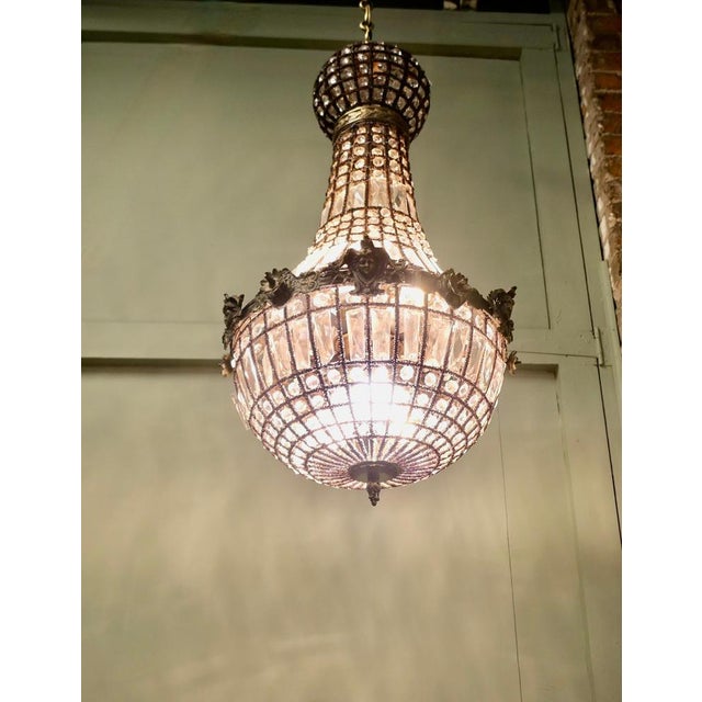 1920s Large French Empire Style Balloon Chandelier, 1920s For Sale - Image 5 of 8