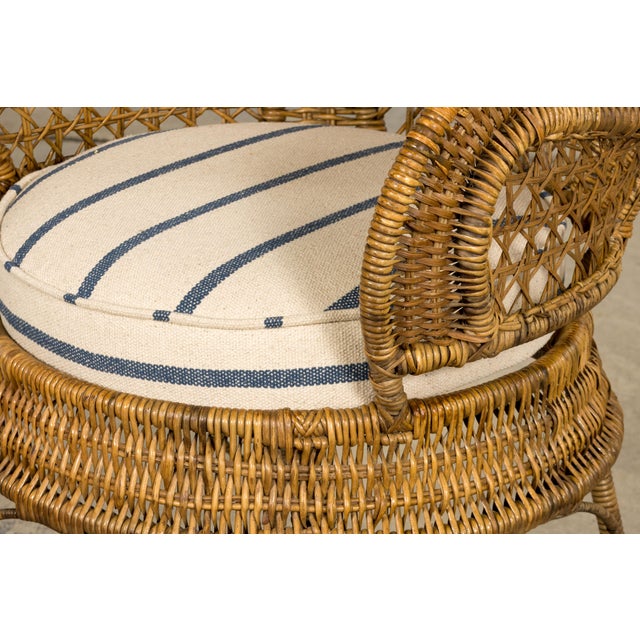 Brown Set of Six Mid 20th Century French Riviera Rattan Armchairs, Provence For Sale - Image 8 of 18