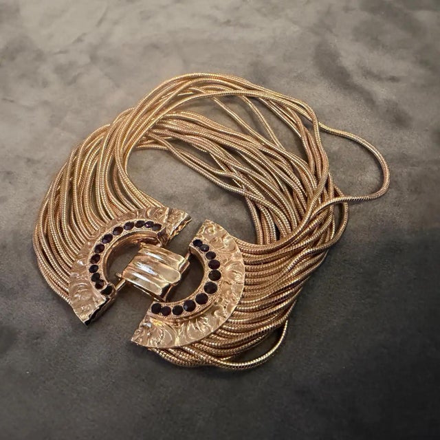 2000s Art Deco Style Women's Costume Jewelry Italian Vintage Bracelet For Sale - Image 4 of 10