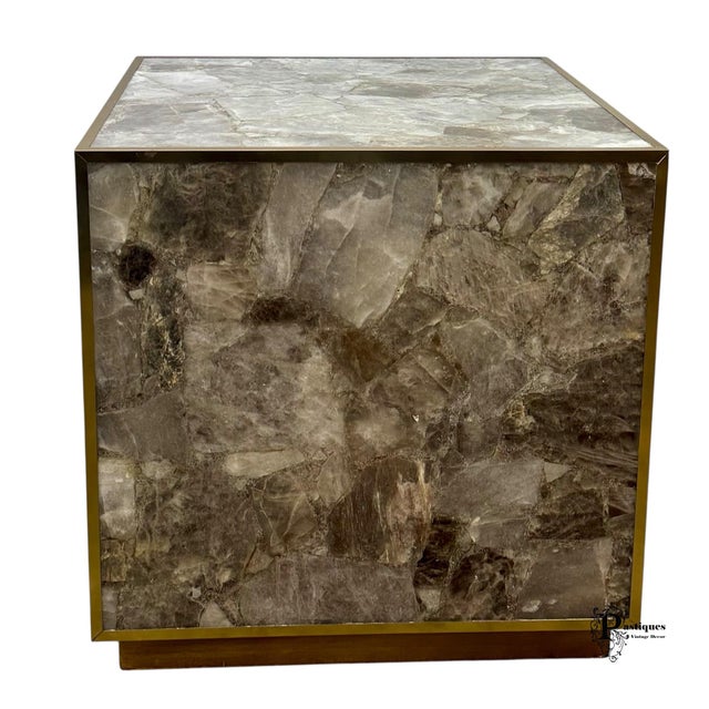 Contemporary Transitional Style Tildon Cube Side Table by Bernhardt featuring High Quality Construction, Beautiful Smokey...