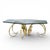 Alain Chervet Mid Century Brass Ibex Glass Top Coffee Table This coffee table measures: 61.5 wide x 53.75 deep x 18.75...