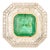 14k Gold Contemporary Emerald Cushion Cocktail Ring Size 7 For Sale