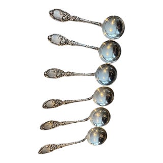 Antique 1910 Alvin Silver Plated Boullion Spoons "Diana". Set of 6 For Sale