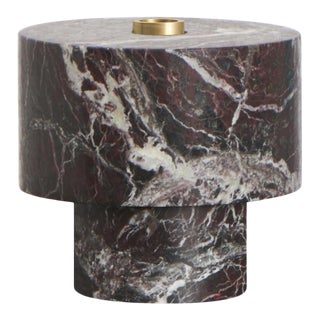 Contemporary Handcrafted Candle Holder in Italian Marble by Karen Chekerdjian For Sale