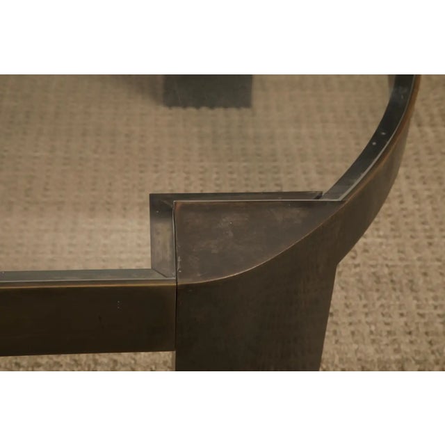 Karl Springer 'Banker' Coffee Table in Patinated Bronze and Lucite, 1970s For Sale - Image 14 of 17