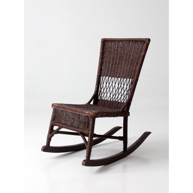 Antique Victorian Wicker Rocking Chair For Sale - Image 10 of 18