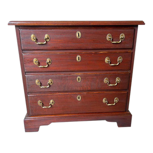 Mid 20th Century Vintage Chippendale Style Mahogany 4 Drawer Chest or Nightstand