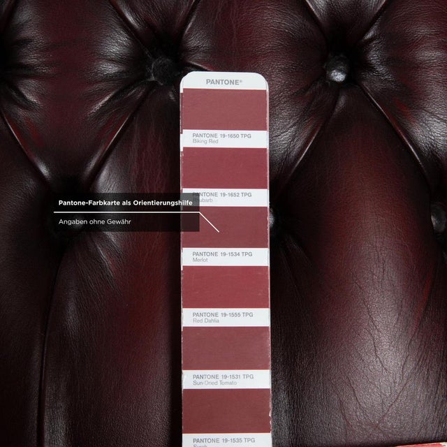 Leather and Wood Chesterfield Armchairs and Ottoman, Set of 2 For Sale - Image 14 of 18