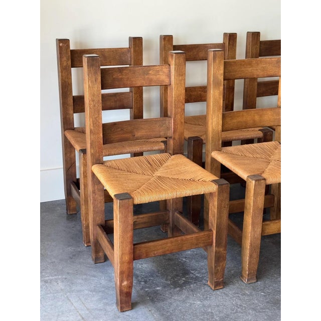 S/6 Early Mission Arts & Crafts Rush Chairs 1900s Michigan Chair Co. For Sale In Tampa - Image 6 of 8