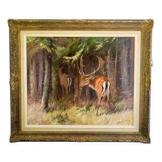 Ewind, Animal Composition, 1890s, Oil Painting on Masonite, Framed For Sale