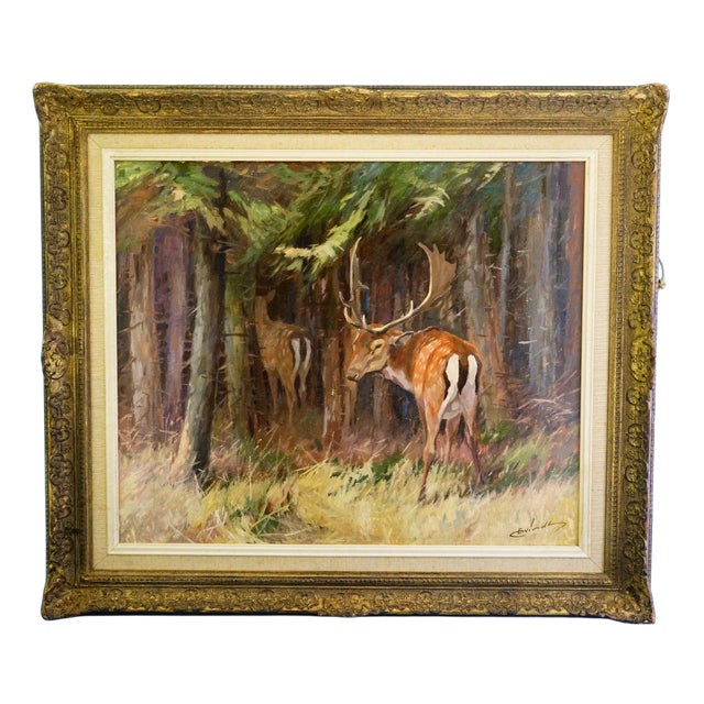 Ewind, Animal Composition, 1890s, Oil Painting on Masonite, Framed For Sale