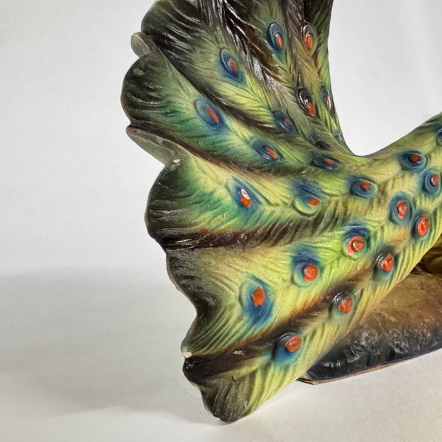 English Mid 20th C Artmark Porcelain Peacock Figurine For Sale - Image 3 of 10