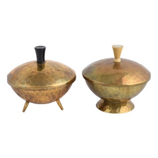 Vintage Brass Cups by VEB Kunstschmiede Neuruppin, Germany, 1950s, Set of 2 For Sale